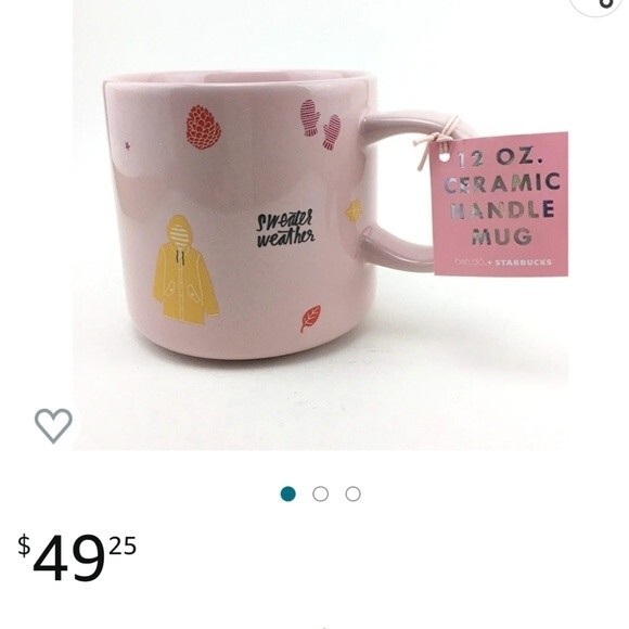 Starbucks Pink "Stay Cozy/Sweater Weather" Ban.Do 2018 12 oz. Ceramic Mug - Picture 8 of 9